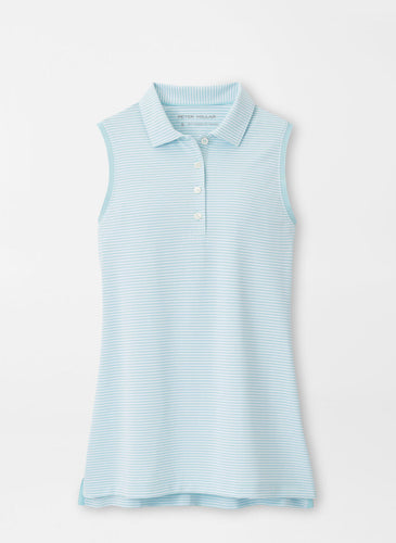 WGA Logo - Peter Millar Ladies Vista Stripe Banded Sport Mesh Sleeveless Button Polo