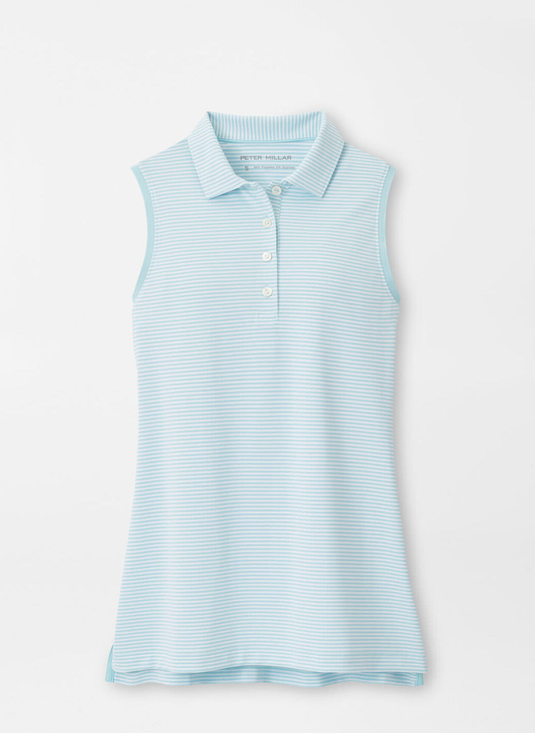 WGA Logo - Peter Millar Ladies Vista Stripe Banded Sport Mesh Sleeveless Button Polo